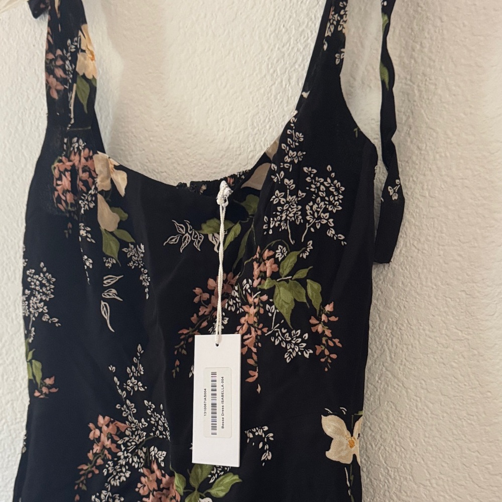 Reformation Besse Dress- Isabella Black Floral Maxi Dress - Picture 2 of 7